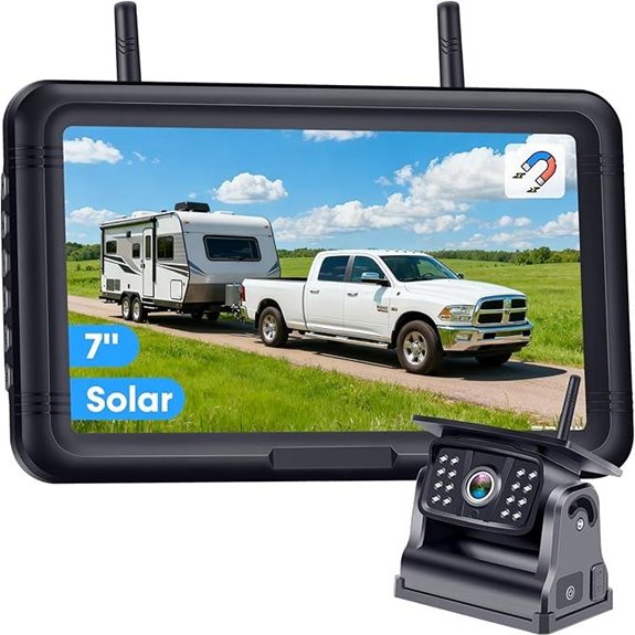 Wireless Solar Backup Camera for Trailer with Night Vision