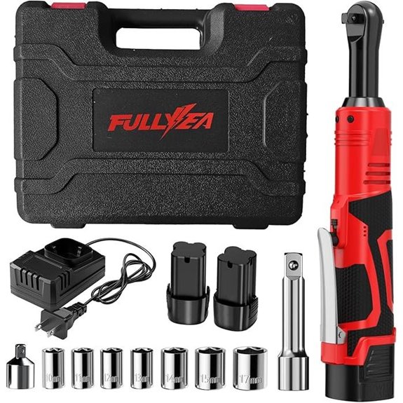 Cordless Electric Ratchet Wrench Set with Batteries