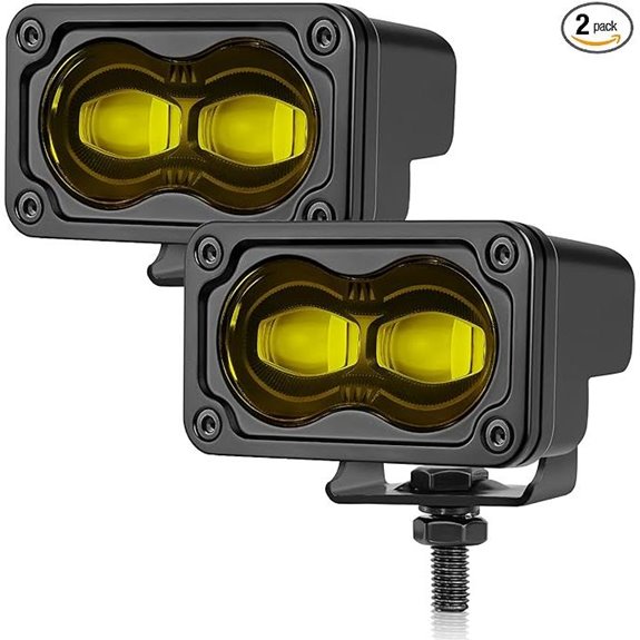 SAE Yellow 3 LED Fog Lights for Off-Road Vehicles