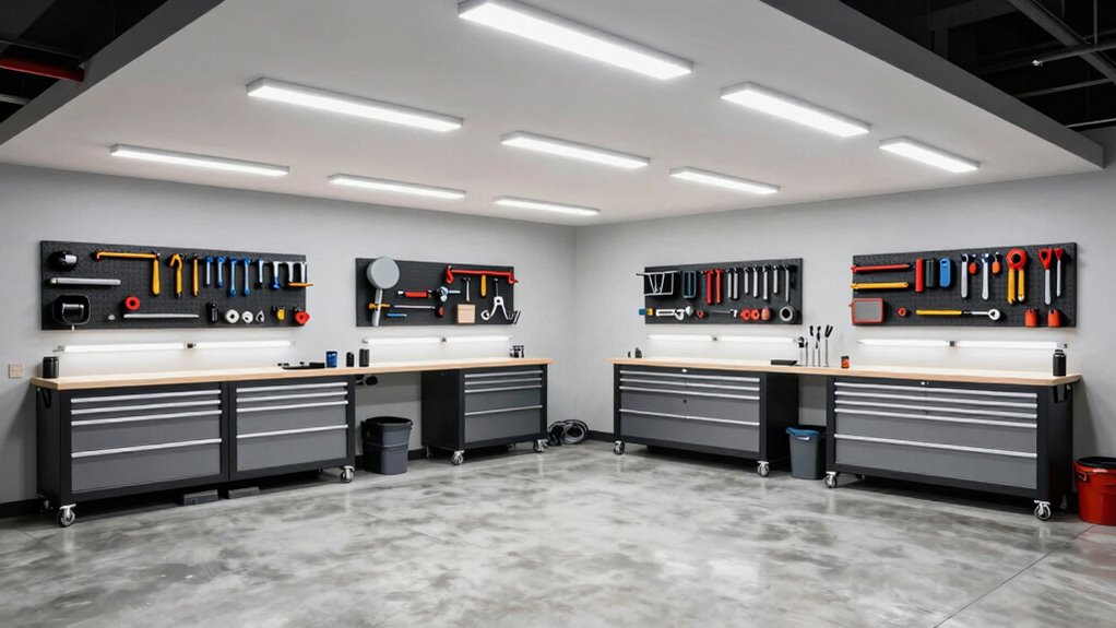 evenly distributed garage lighting