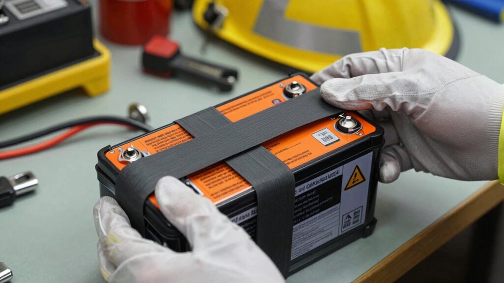 handle loose batteries safely