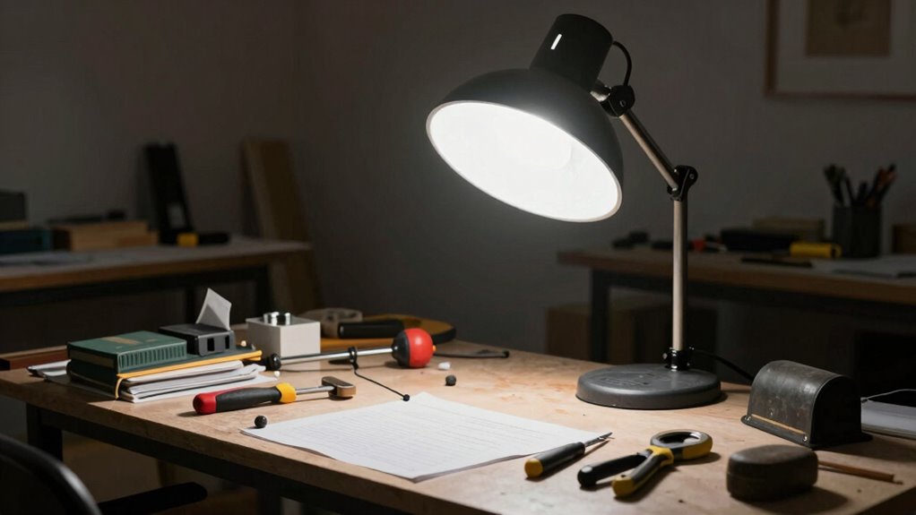 poor work light placement