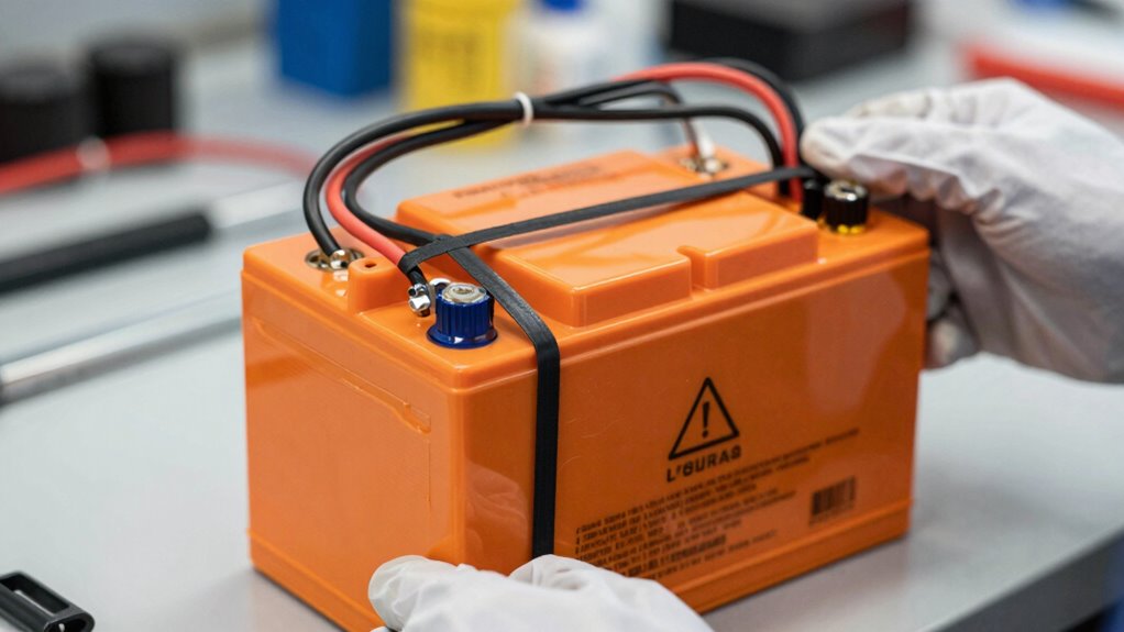 secure and tighten battery