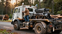 Legendary Twin-Engine Logging Truck Had A 14.6L Diesel V8 Powering The Trailer Too