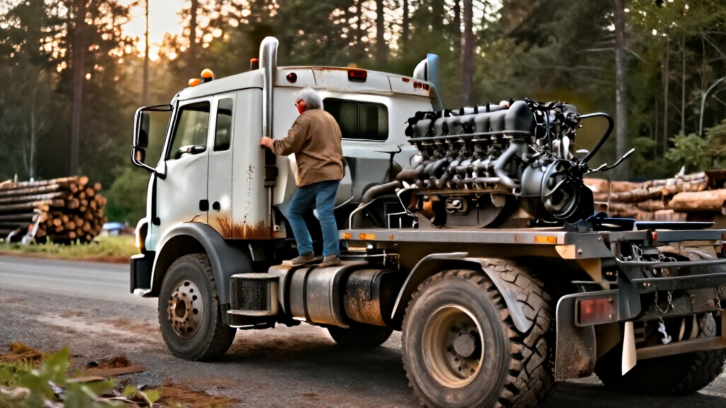 Legendary Twin-Engine Logging Truck Had A 14.6L Diesel V8 Powering The Trailer Too